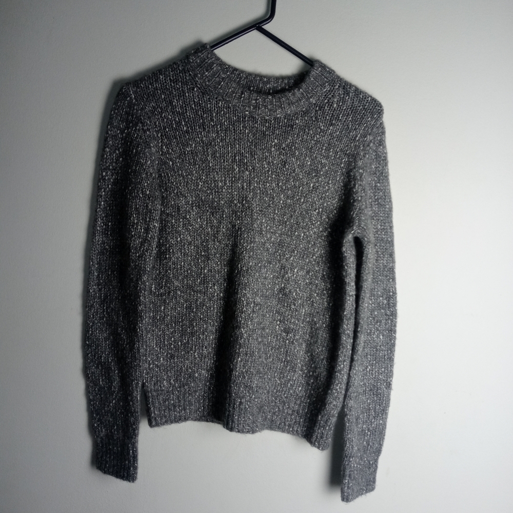 Theory Speckled Crewneck Sweater In Tweed Alpaca Size P(00-0)
